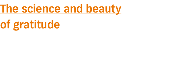 The science and beauty of gratitude