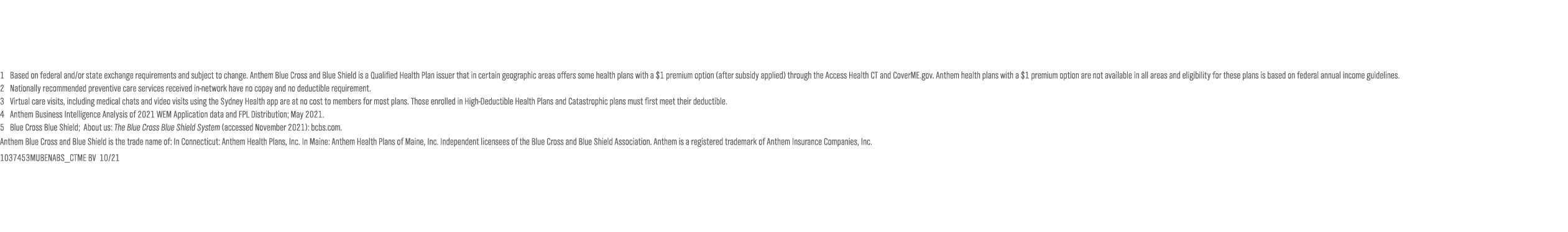 1 Based on federal and or state exchange requirements and subject to change  Anthem Blue Cross and Blue Shield is a Q   