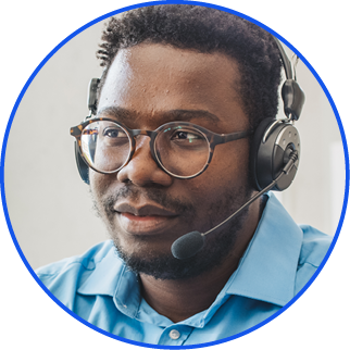 Photo of a male clinical advocate with headset