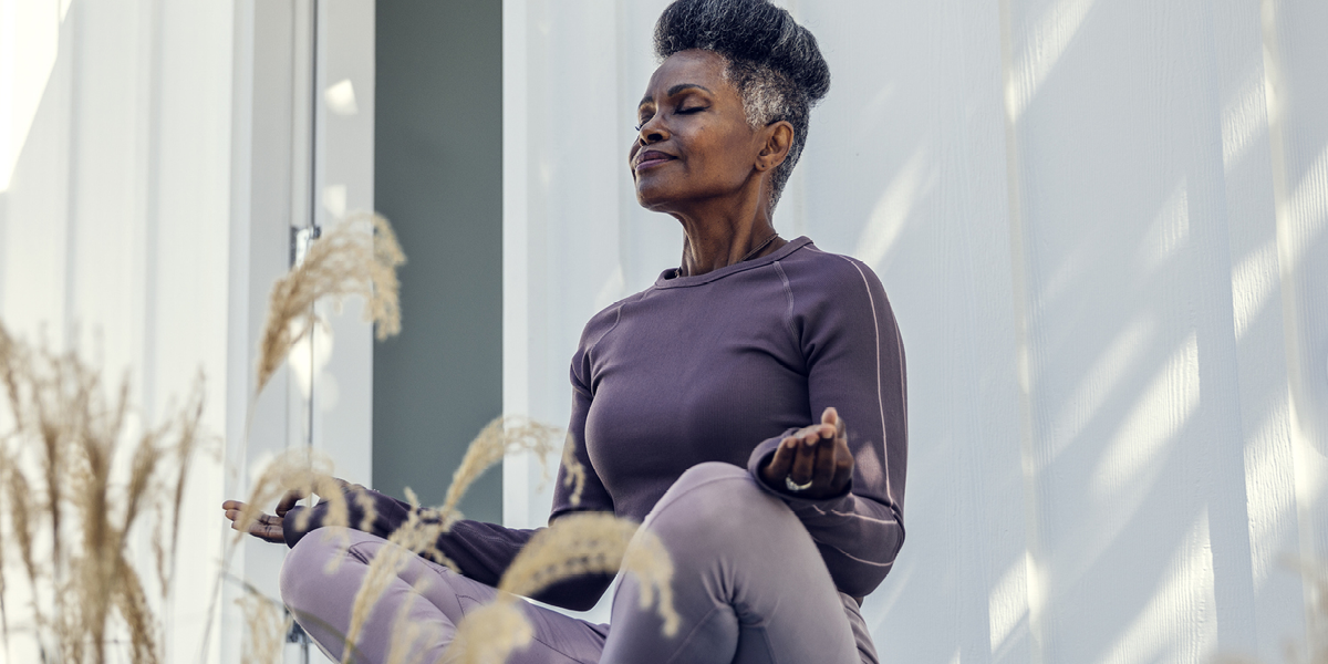 Photo of a woman meditating