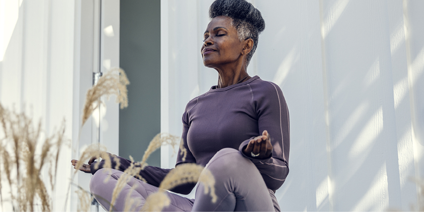 Photo of a woman meditating