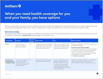 Employee coverage options flyer thumbnail
