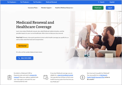 Employee coverage options website thumbnail