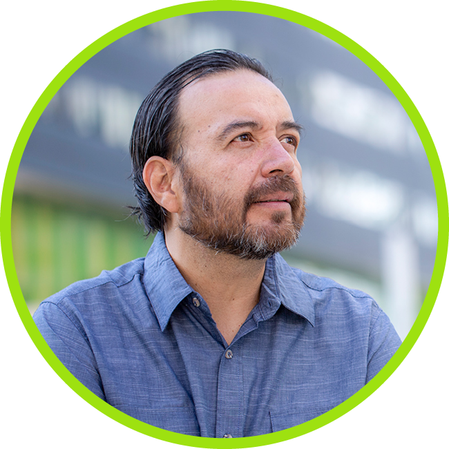 Picture of James, a middle-aged man backpacking.