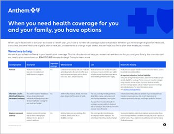 Employee coverage options flyer thumbnail